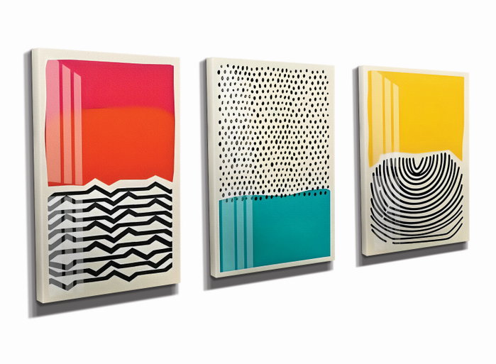 Wallity UDC15 - Set de 3 Lienzos Decorativos Multicolor